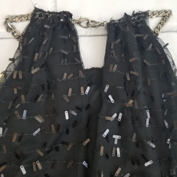 Arden B. Black Shimmering Sequin Metallic Dress - Picture 5 of 8